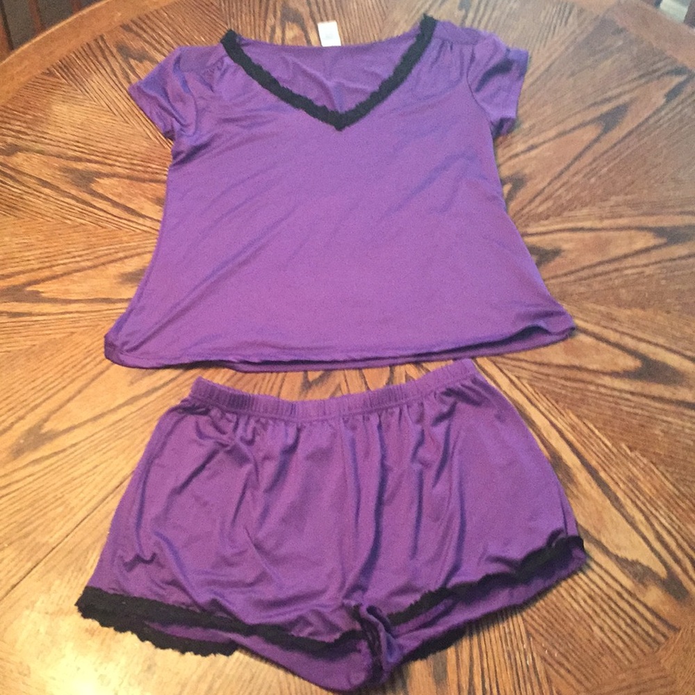 Purple and Black Pajama Set Size Med